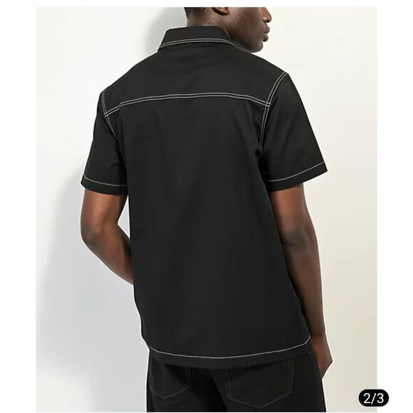 Empyre Amplify Black Zip Shirt Men's X-LARGE Short Sleeve Skateboard Streetwear - Picture 3 of 12